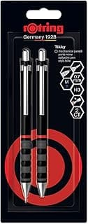 Juego de portaminas y bolígrafo rOtring Tikky | Mina HB, 0,7 mm | Punta media | Cuerpo negro | Ligero con empuñadura de goma