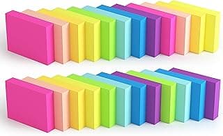 24 blocs de notas adhesivas de 1.5 x 2 pulgadas, pequeñas notas autoadhesivas, 80 hojas/bloc, para pequeños recordatorios en oficinas, escuelas y hogares (38 x 51 mm), colores brillantes