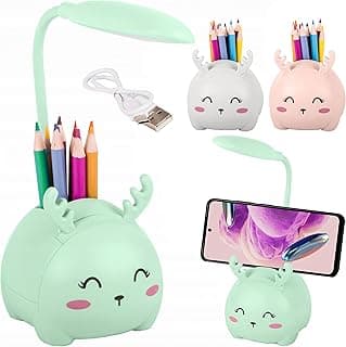 Lampara Escritorio Led Intantil Con Portalápices, Lamparas De Mesita De Noche, Lampara Usb Recargable, flexo led escritorio Infantil, Lampara Lectura, lamparas Sin Cables, Lampara Escritorio Niño Niña