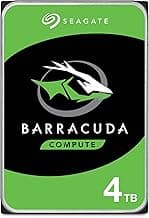 Seagate BarraCuda 4TB, Disco Duro Interno, HDD, 3.5 Pulgadas, SATA 6 GB/s, 5400 RPM, cache de 256 MB para computador de sobremesa y PC, embalagem aberta fácil, Rescue Services (ST4000DMZ04)