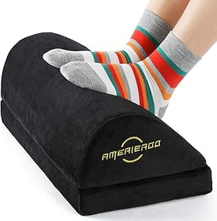 AMERIERGO Reposapiés ergonómico ajustable para oficina, reposapiés ajustable con alfombrilla antideslizante, adecuado para estudio/oficina/hogar
