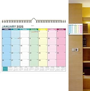 2025 Calendario De Pared | Calendario Estético De 18 Meses Enero 2025 - Junio 2026 | Planificador Mensual Para Seguir Citas Y Eventos | Calendario De Pared Decorativo Para La Oficina,