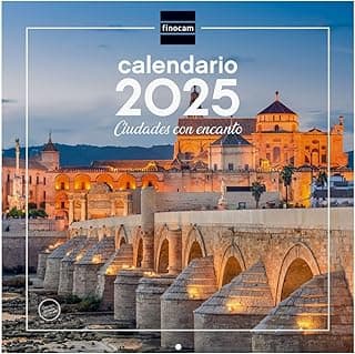 Finocam - Calendario Imágenes de Pared 30x30 para Escribir 2025 Mes Vista Enero 2025 - Diciembre 2025 (12 meses) Ciudades Español