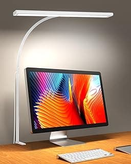 iFalarila 160 LED Lámpara de Escritorio con Pinza, 70CM Lámparas de Mesa más Brillantes 360° Lámpara de Lectura Flexible con Cargador USB para Trabajo Estudio o Lectura-Adaptador Incluido