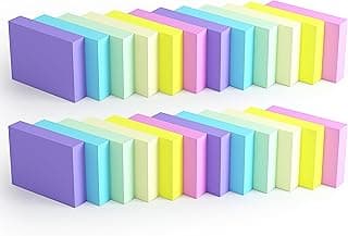 24 blocs de notas adhesivas de 1.5 x 2 pulgadas, pequeñas notas autoadhesivas, 80 hojas/bloc para pequeños recordatorios en oficinas, escuelas y hogares (38 x 51 mm, colores pastel)