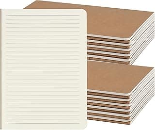 ZCZN Cuadernos A5 Rayado de Kraft Libretas de Notas con Rayas Bloc de Notas Libreta A5, 60 Páginas/ 30 Hojas para Niños, Adultos, Alumno, Oficina, Paquete de 24