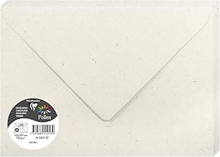 Clairefontaine 55013C - Pack de 20 sobres pollen engomados (16, 2 x 22, 9 cm, 100 % reciclado, 120 g), color natural