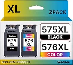 Redsee PG-575XL CL-576XL Multipack Cartuchos de Tinta Reemplazo para Canon 575 576 XL para Canon Pixma Impresora TS3550i TS3551i TR4750i TR4751i, 2 Pack (Negro, Color)