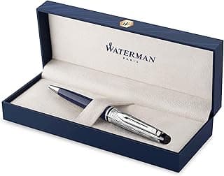 Waterman Expert bolígrafo | Metalizado y lacado en azul | Capuchón labrado | Tinta azul | Estuche de regalo