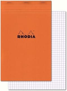 RHODIA 19200C - Bloc-Notes Agrafé N°19 Orange - A4+ - Petits Carreaux - 80 Feuilles Détachables - Papier Clairefontaine 80G - Couverture en Carte Enduite Souple, Résistante et Imperméable - Basics