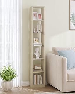 Hzuaneri Librería, Estantería, para Salón, Estudio, Oficin, Dormitorio, Estilo Escandinavo, 24 x 30 x 184 cm, Natural, BC09616X