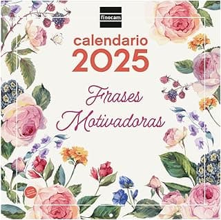 Finocam - Calendario Imágenes de Pared 30x30 para Escribir 2025 Mes Vista Enero 2025 - Diciembre 2025 (12 meses) Frases motivadoras Español