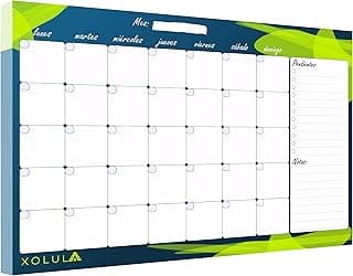 Xolula planificador mensual A4 - monthly planner con 52 páginas, calendario de mes y organizador diario para oficina y hogar, organizador mensual y calendario escritorio planificador diario