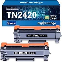 myCartridge Toner TN2420 TN 2420 Compatible Brother TN-2420 TN2410 para Brother MFC-L2710DW HL-L2375DW HL-L2350DW MFC-L2750DW L2730DW DCP-L2530DW L2510D L2310D L2370DN (2 Negro)
