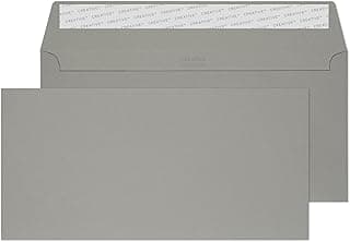 Blake Colour | sobres gris claro DL+ (11.4 x 22.9cm) | 25 unidades | 120gr | certificado FSC | tira autoadhesiva | sobres para invitaciones y manualidades | sobres grises | modelo 25225