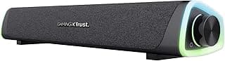 Trust Gaming 24482 GXT 620 Axon Barra de Sonido con Iluminación RGB 12W, Alimentación USB, Altavoz PC para Ordenador, Portátil, Móvil, Tablet, TV, Negro, 3.5mm Jack