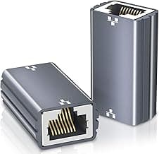 Adaptador RJ45 Extensión LAN Cable Ethernet Conector 10 Gigabit Ethernet Conecta el Adaptador LAN para Cable LAN,Cable de Red,acoplador de Red Compatible con Cat8,Cat7,Cat6,Cat5e,Cat5 [2 Piezas]
