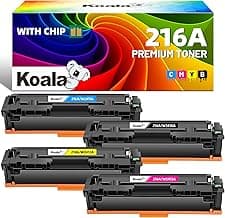 Koala [con Chip 216A W2410A W2411A W2412A W2413A Cartucho Tóner Compatible con HP Toner 216A para HP Color Laserjet Pro MFP M183fw M183fdw MFP M182n M182nw M155nw M155a M182 M183 (4 Paquetes)