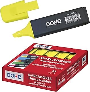 Dohe - Caja de marcadores fluorescentes - 10 uds - Amarillo