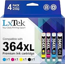 LxTek Tinta 364XL Compatible para HP 364 364XL Pack para HP Photosmart 5520 6520 5510 6510 7510 7520 para HP Deskjet 3070A 3520 para HP Officejet 4620 4622 (Paquete de 4)