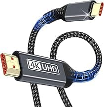 USB C hdmi,Cable USB C HDMI de 1,8 m 4K UHD (compatible Thunderbolt 3/4),compatible con iPhone 16 Pro Max/16 Pro/15,MacBook Pro/Air,iMac,iPad Pro/Air,Samsung Galaxy S24,Huawei P40/P30,Dell XPS