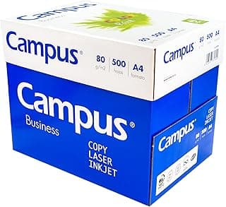 Campus – Folios A4 80gr, 2500 Hojas de Papel Multiusos para Impresora Inkjet, Láser y Fotocopiadora, Ideal para Oficina, Hogar y Escuela (80g, 2500 Hojas)