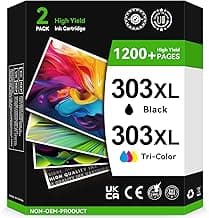 Sunnieink Cartucho Tinta 303 XL, Cartuchos 303 XL Reemplazo para Tinta HP 303, Compatible con Impresoras Envy Photo 7134 7830 6232 6230 7130 6220 6234 7100 7155 7800 7834 7855 7864, Negro y Color