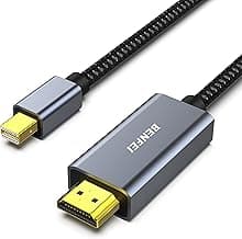 BENFEI Cable Mini DisplayPort a HDMI 1.8 m [4K@30Hz, Carcasa de Aluminio, Trenzado de Nailon] Compatible con MacBook Air/Pro, Microsoft Surface Pro/Dock, Monitor, proyector y más
