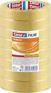 tesafilm standard - Cinta Adhesiva Multiuso Transparente para el Hogar, la Oficina y la Escuela - 66 m x 19 mm - 8 Piezas
