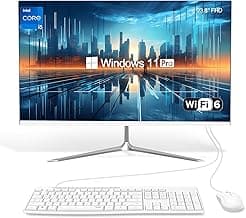 SZTPS Ordenador Todo-en-Uno de 23,8 Pulgadas i5 Ordenador de Escritorio, Procesador de 8 núcleos, 16 GB de RAM, 256 GB SSD, WiFi, Bluetooth WiredTeclado y ratón, Windows 11 Pro AIO PC (Panel Plano)