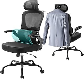 Aevoriax Silla de Oficina Ergonómica N56, Soporte Lumbar Dinámico, Cojín de Asiento Grueso y Suave, Adecuada para Oficina en Casa, Reposacabezas Multi-Ajustable para Silla de Escritorio