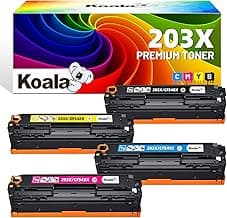 Koala 203X Multipack (con Chip) Cartucho de Tóner Compatible para HP 203X CF540X CF541X CF542X CF543X para Color Laserjet Pro MFP M281fdw M281fdn M280nw M281cdw M254dw M254nw M254dn (4 Paquetes)