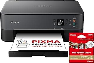 Canon Pixma TS5350i Impresora Multifunción 3 en 1, Sistema de Inyección de Tinta, Impresión, Escaneo y Copia, Wifi, Pixma Print Plant, Incluye 20 Hojas Papel Fotográfico 9 x 9, Bandeja Posterior,Negro