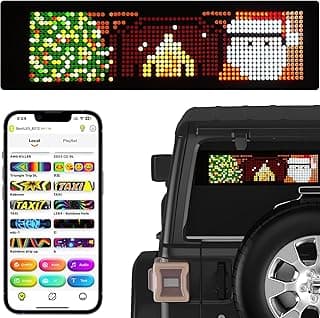 OBEST Flexo Letrero LED Programable, 39 * 10.7cm Letrero Animación GRB Bluetooth APP Control, Señales Panel Publicidad Interior Exterior, Personalizado Graffiti Rotulo Luminosas para Coche Tienda Bar