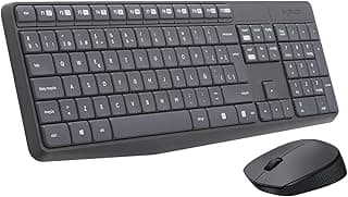 Logitech MK235 Combo Teclado y Ratón para Windows, 2,4 GHz con Receptor USB, Ratón Inalámbrico, 15 Teclas con Función, Batería de 3 Años, PC/Portátil, Disposición QWERTY Español - Negro