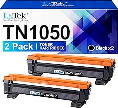 LxTek TN1050 TN 1050 Tóner Compatible para Brother TN 1050 TN-1050 Tóner para Brother DCP1610w DCP1510 DCP 1612w HL 1110 HL-1210w MFC 1910w HL-1212w Impresora (2 Negro)