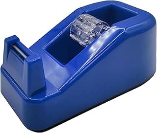 Raylu Paper® - Dispensador de cinta adhesiva para escritorio y oficina, Dispensador de Celo con Peso y Base antideslizante, Porta Celo para rollos de 33m (Azul)