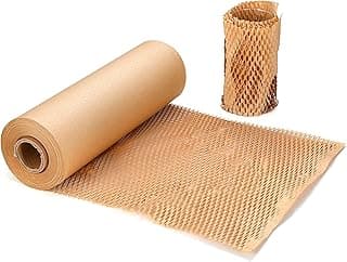 Amortiguación de nido de abeja protector Papel Kraft Rollo ，papel embalaje mudanza Para Envolver Productos Frágiles En Transportes y Mudanzas（38cm*50m), Marrón