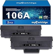 myCartridge 106A W1106A Cartucho de Toner [con Chip] Compatibile para HP 106A para HP Laser MFP 135a 135w 107a Laser 107w MFP 137fnw (2 Negro)