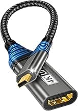 Adaptador micro HDMI to HDMI,cable adaptador 4K@60Hz 3D 1080P tipo D a A Compatible Con Ethernet,3D,HDR y ARC,Micro HDMI a HDMI compatible con Raspberry Pi 5/4,Hero,cámaras A6300 A6400,Yoga,ODROID,etc