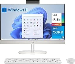 HP All-in-One 24-cr0117ns - Ordenador de sobremesa 23,8" Full HD con cámara, Teclado y ratón inalámbricos (Intel Core i5-1335U, 16GB RAM, 512GB SSD, Windows 11 Home) Blanco