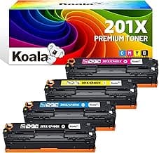 Koala 201X Cartuchos de tóner Compatibles con HP 201X 201A CF400X für HP Color Laserjet Pro MFP M277dw M277n M252dw M277 M274n M252n M252 M277c6 (1Negro Cian Magenta Amarillo)