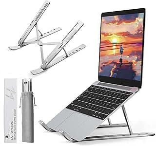 AiTodos® Soporte Portatil, Aleación de Aluminio, Antideslizante, Soporte Portátil Plegable, Ventilación y Disipación de Calor, Ajuste de 6 Engranajes-Soporte para Computadora Portátil,Laptop Stand