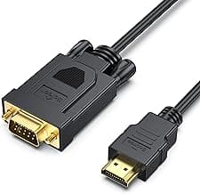 Cable HDMI a VGA, BENFEI Chapado en Oro Macho a Macho para Ordenador, portátil, PC, Monitor, proyector, HDTV, Chromebook, Raspberry Pi, Roku, Xbox y más, Negro 1,8 m