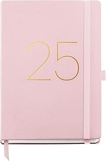 Miquelrius - Agenda 2025, Agenda anual 155x213 mm, Agenda semana vista, Cubierta flexible símil piel cosida, Cierre goma, Bolsillo interior, Papel 80 g/m², Catalán, Inglés y Portugués, Rosa