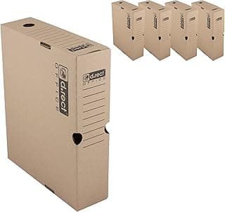 D.RECT - 5 cajas archivadoras 1080 para mudanzas, tamaño A4, 80 mm, color marrón