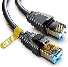 Akake Cable Ethernet Cat 8, 0,5 m, 1 m, 2 m, 3 m, 5 m, 6 m, 9 m, 12 m, 15 m, 18 m, 30 m, cable LAN profesional blindado en pared, interior y exterior(9M), negro