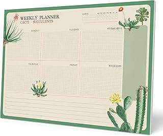 Planificador semanal A4 Botanical - Weekly planner : Planner Sin Fecha en Inglés - Organizador semanal escritorio [54 págs. con Alto Gramaje]