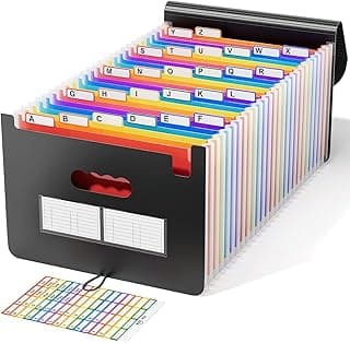 Clasificador A4 / almacenamiento de documentos/almacenamiento de papel - ABClife Valisette - Archivador organizador extensible de documentos (clasificador de 24 compartimentos)