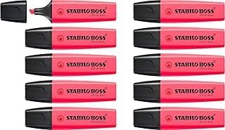 STABILO Marcador fluorescente BOSS ORIGINAL - Caja con 10 unidades color rosa